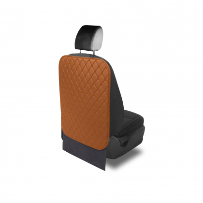 Накидка на спинку сиденья автомобиля из экокожи Коричневый/Коричневый